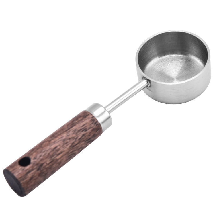 Cuillère doseuse 15ml en acier inoxydable avec manche en bois pour café ou lait en poudre, argent, or