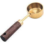 Cuillère doseuse 15ml en acier inoxydable avec manche en bois pour café ou lait en poudre, argent, or