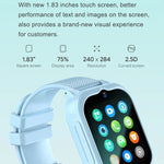 Montre connectée 4G pour enfants K26H avec écran tactile de 1,83 pouce, caméra frontale, fonction SOS et géolocalisation GPS.