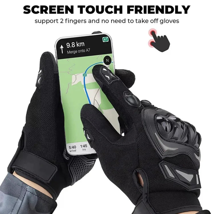 Gants de moto tout-terrain antidérapants à écran tactile et protection solaire, Tailles M, L, XL, XXL