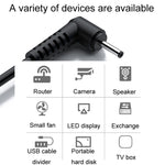Câble de charge USB vers DC JINGHUA U550C pour petit appareil, 3.5mm, 5.5mm