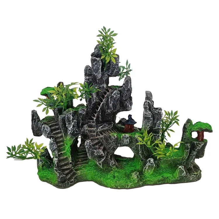 Décoration de paysage wigwam pour aquarium en résine