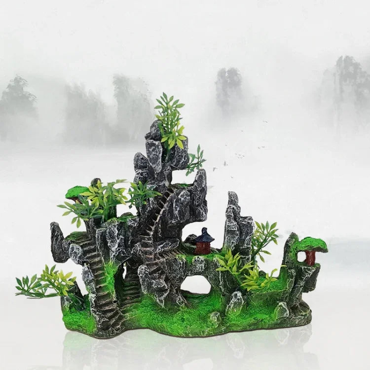 Décoration de paysage wigwam pour aquarium en résine