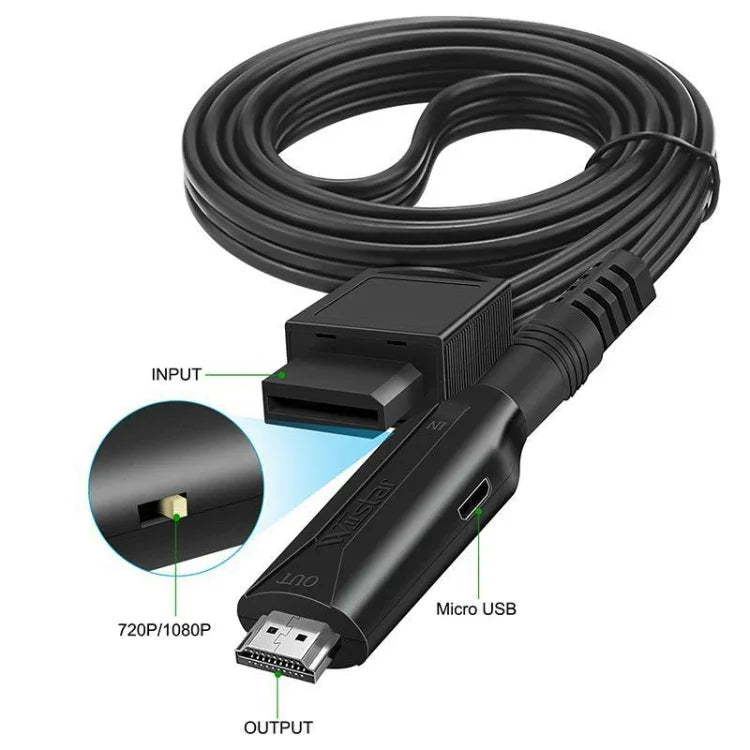 Câble adaptateur convertisseur Nintendo Wii vers HDMI 1 m 1080p pour appareils Full HD, Wii vers HDMI