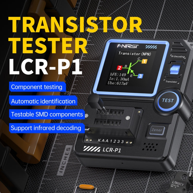 Testeur de transistor FNIRSI LCR-P1, outil multifonction d’inspection de composants électroniques, LCR-P1