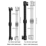 Telescopic Car Phone Mount Extension Arm Double Jointed Swivel Carbon Fiber Bracket Connecting Rod, 217-300mm For 20mm Ball Head