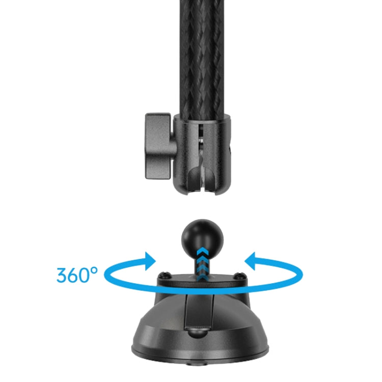 Telescopic Car Phone Mount Extension Arm Double Jointed Swivel Carbon Fiber Bracket Connecting Rod, 217-300mm For 20mm Ball Head