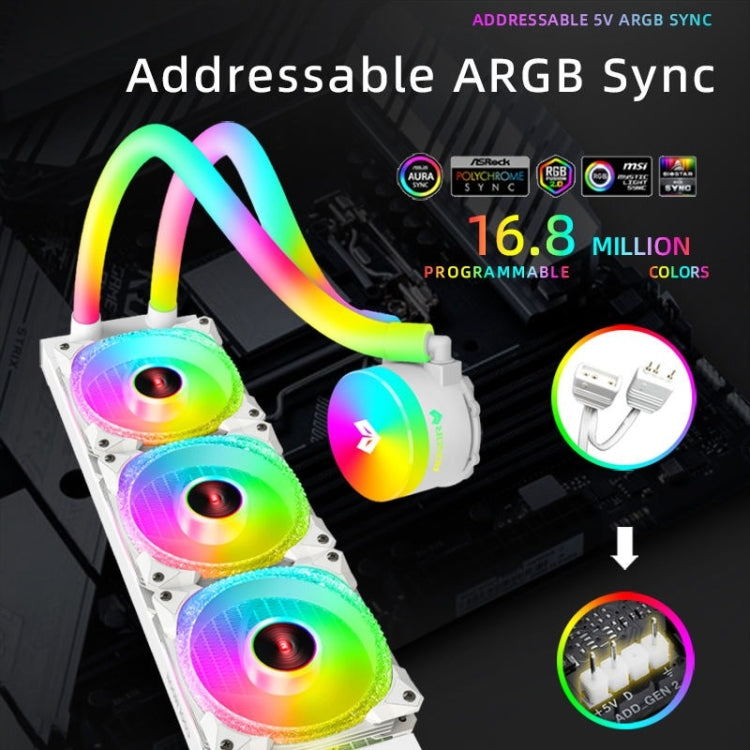 Refroidisseur d'ordinateur COOLMOON AS360 Magic Diamond Edition ARGB Refroidissement par eau Lumière Radiateur CPU intégré, AS360