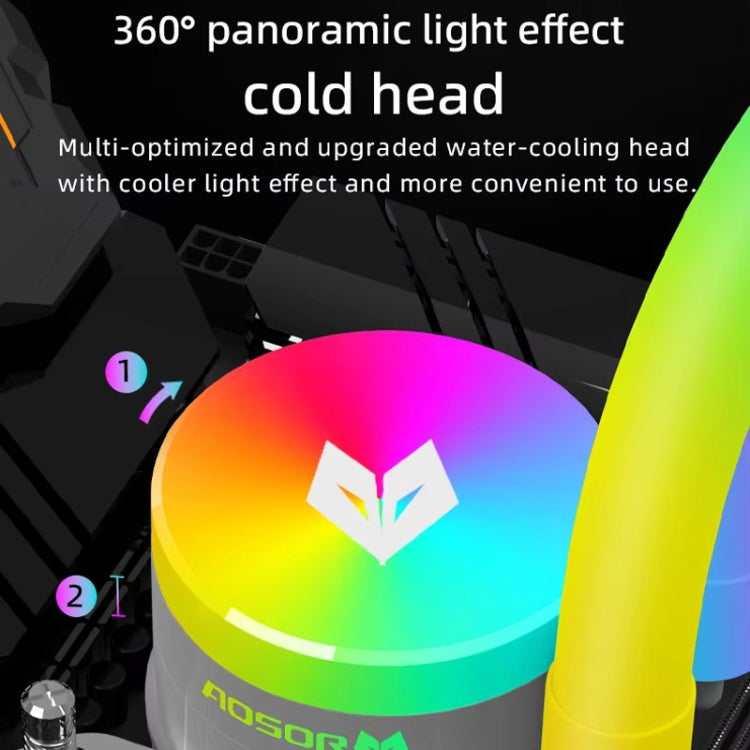 Refroidisseur d'ordinateur COOLMOON AS360 Magic Diamond Edition ARGB Refroidissement par eau Lumière Radiateur CPU intégré, AS360