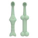 Lot de 2 brosses à dents en silicone pour chats et chiens, outil de soin bucco-dentaire pour animaux de compagnie