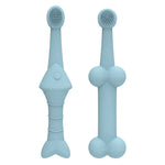 Lot de 2 brosses à dents en silicone pour chats et chiens, outil de soin bucco-dentaire pour animaux de compagnie