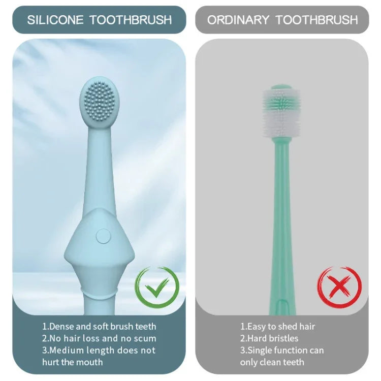 Lot de 2 brosses à dents en silicone pour chats et chiens, outil de soin bucco-dentaire pour animaux de compagnie