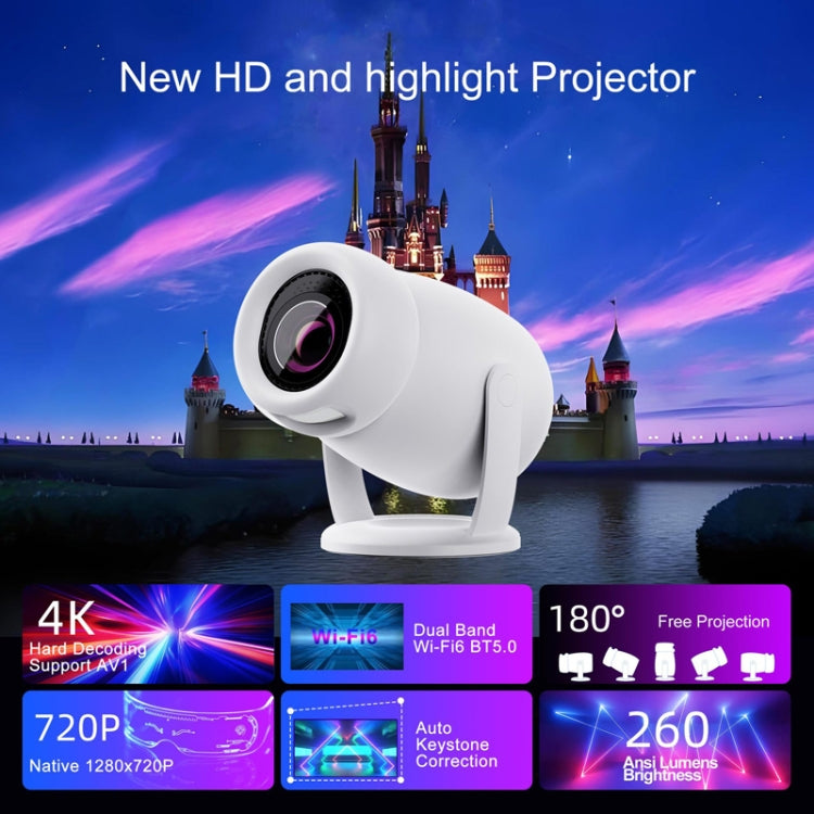 Projecteur intelligent portable HY400 système Android 12.0, prise US, prise EU, prise UK, prise AU