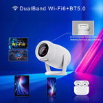 Projecteur intelligent portable HY400 système Android 12.0, prise US, prise EU, prise UK, prise AU