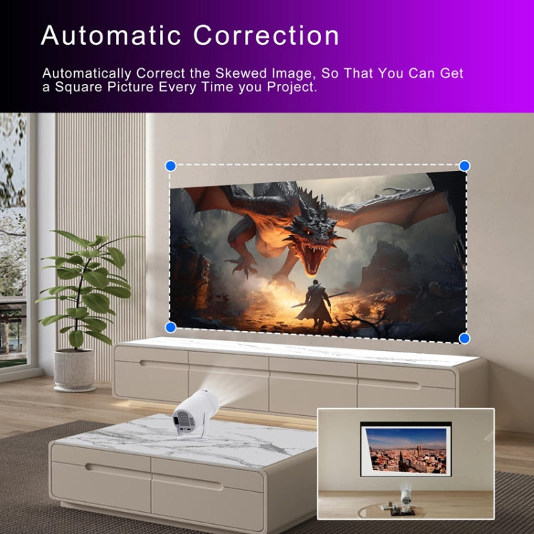 Projecteur intelligent portable HY400 système Android 12.0, prise US, prise EU, prise UK, prise AU