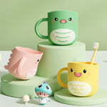 Tasse à eau Mug à brosser les dents Bébé Maison Mignon Dessin Animé Anti-chute Tasse Dinosaure Écologique