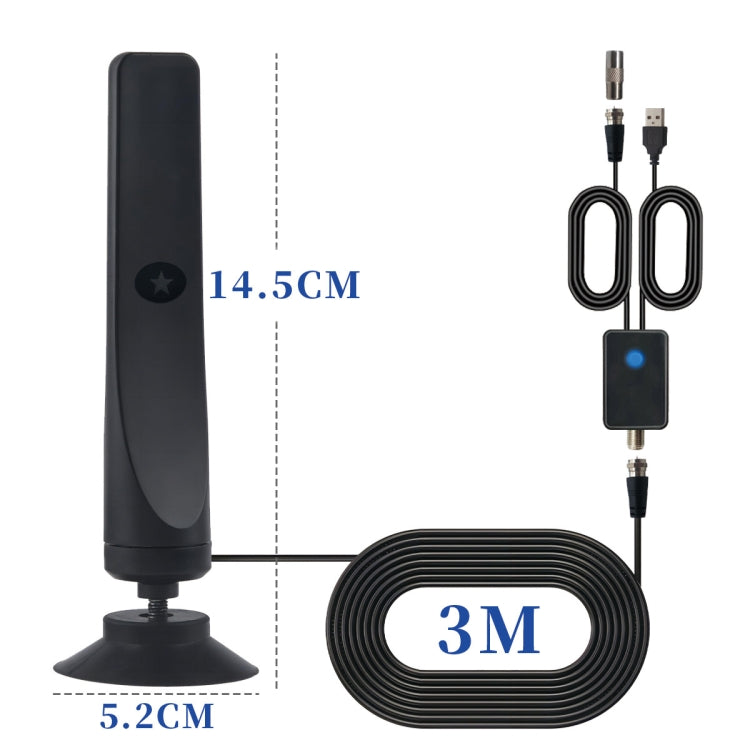 Antenne TV numérique intérieure 4K 1080P pour chaînes locales, portée de 80 km avec amplificateur de signal, 80 km 20 dBi TNT-T2