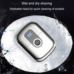 Rasoir électrique magnétique à double anneau, portable, rechargeable, lavable pour homme