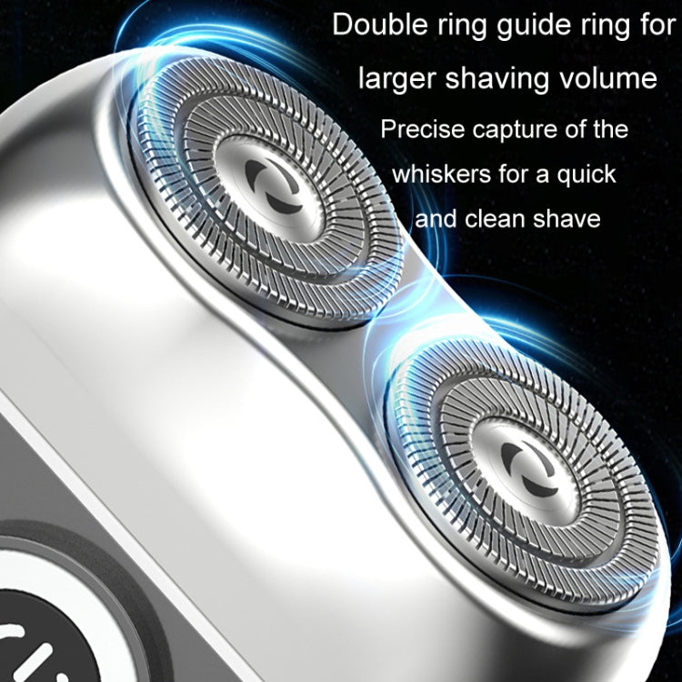 Rasoir électrique magnétique à double anneau, portable, rechargeable, lavable pour homme
