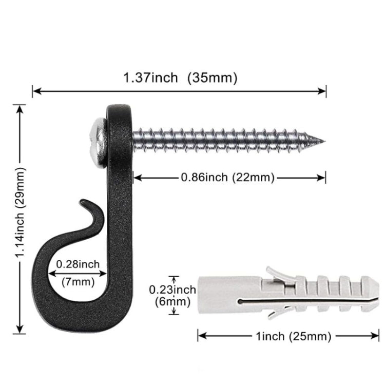 Crochets de suspension pour lumières de Noël avec vis Phillips pour fil et lumières LED, 10 pièces/boîte, 20 pièces/boîte, 30 pièces/boîte, 45 pièces/boîte
