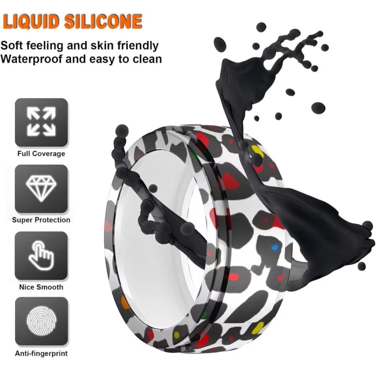 Pour Samsung Galaxy Ring / Oura Ring Housse de protection élastique en silicone imprimée résistante aux rayures, S, M