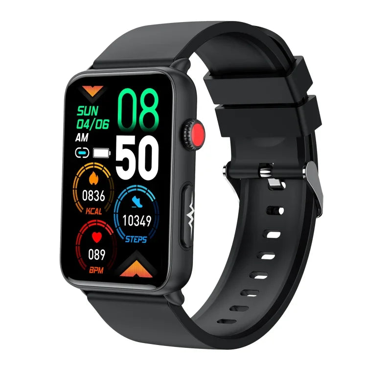 Montre connectée, Bague, ECG, Température, Fréquence cardiaque, Pression artérielle, Santé, Appel Bluetooth, Silicone noir, Silicone rouge, Silicone bleu, Cuir noir, Cuir marron