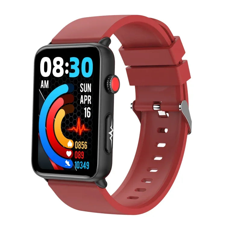 Montre connectée, Bague, ECG, Température, Fréquence cardiaque, Pression artérielle, Santé, Appel Bluetooth, Silicone noir, Silicone rouge, Silicone bleu, Cuir noir, Cuir marron