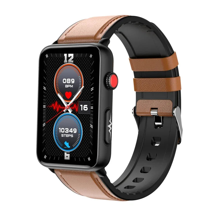 Montre connectée, Bague, ECG, Température, Fréquence cardiaque, Pression artérielle, Santé, Appel Bluetooth, Silicone noir, Silicone rouge, Silicone bleu, Cuir noir, Cuir marron