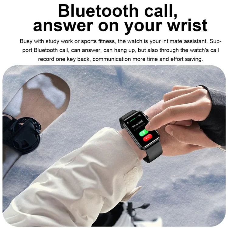 Montre connectée, Bague, ECG, Température, Fréquence cardiaque, Pression artérielle, Santé, Appel Bluetooth, Silicone noir, Silicone rouge, Silicone bleu, Cuir noir, Cuir marron