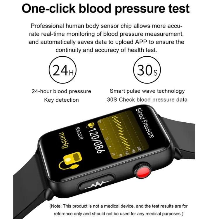 Montre connectée, Bague, ECG, Température, Fréquence cardiaque, Pression artérielle, Santé, Appel Bluetooth, Silicone noir, Silicone rouge, Silicone bleu, Cuir noir, Cuir marron