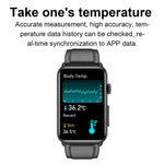 Montre connectée, Bague, ECG, Température, Fréquence cardiaque, Pression artérielle, Santé, Appel Bluetooth, Silicone noir, Silicone rouge, Silicone bleu, Cuir noir, Cuir marron