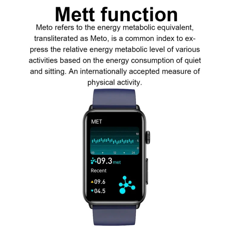 Montre connectée, Bague, ECG, Température, Fréquence cardiaque, Pression artérielle, Santé, Appel Bluetooth, Silicone noir, Silicone rouge, Silicone bleu, Cuir noir, Cuir marron