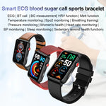 Montre connectée, Bague, ECG, Température, Fréquence cardiaque, Pression artérielle, Santé, Appel Bluetooth, Silicone noir, Silicone rouge, Silicone bleu, Cuir noir, Cuir marron