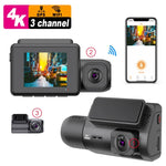 Enregistreur voiture 3 canaux M700A 4K UHD Avant+1080P Intérieur+2K Arrière+GPS+WIFI Caméra de tableau de bord, M700A