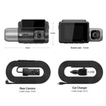Enregistreur voiture 3 canaux M700A 4K UHD Avant+1080P Intérieur+2K Arrière+GPS+WIFI Caméra de tableau de bord, M700A
