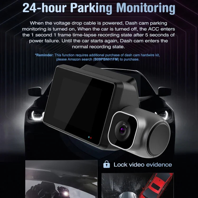 Enregistreur voiture 3 canaux M700A 4K UHD Avant+1080P Intérieur+2K Arrière+GPS+WIFI Caméra de tableau de bord, M700A