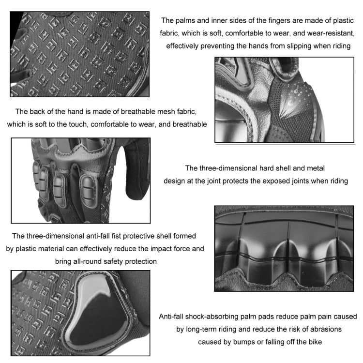 Gants de moto GHOST RACING respirants anti-chute avec coque en caoutchouc et écran tactile, M, L, XL, XXL