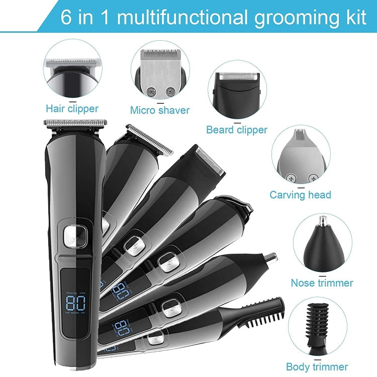 Kit de tondeuse électrique étanche 6 en 1 pour homme Tondeuse nez, tondeuse moustache, rasoir corporel, 8688, 8788, 8988
