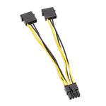 Câble d'alimentation IDE double grand 4 broches vers EPS 8 broches pour alimentation CPU, 15 cm, 20 cm