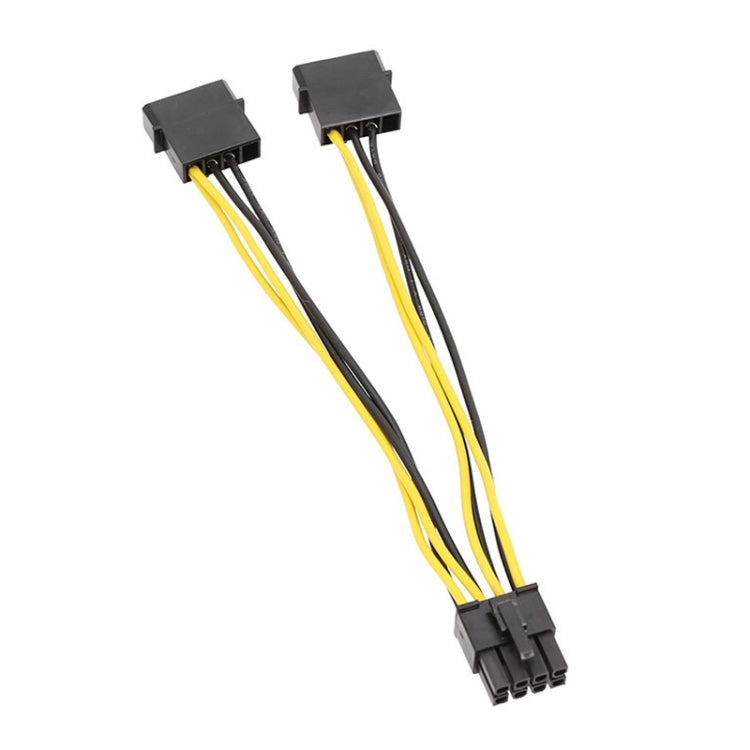 Câble d'alimentation IDE double grand 4 broches vers EPS 8 broches pour alimentation CPU, 15 cm, 20 cm