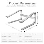 Support d'ordinateur portable de bureau en alliage d'aluminium, rehaussé pour une meilleure dissipation thermique, pour ordinateurs portables de 13 à 17 pouces
