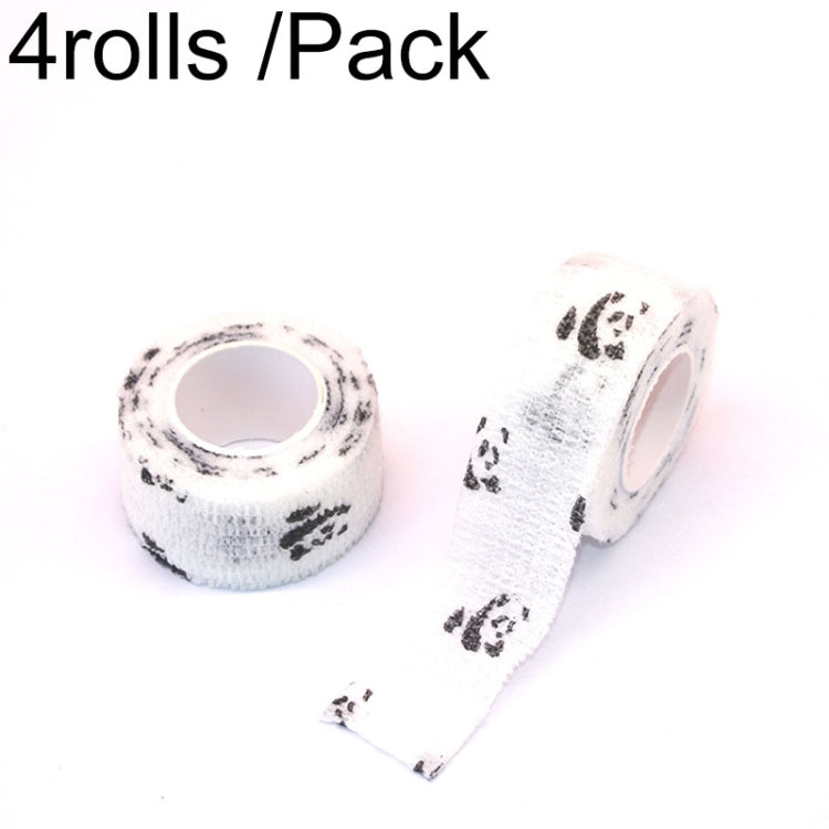 4 rouleaux /Pack Bandage de protection sportive non tissé 2,5cm X 4,5m, motif panda