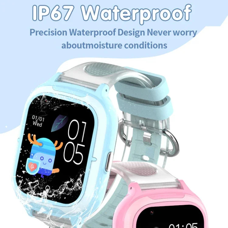 Montre connectée 4G pour enfants avec géolocalisation, étanche IP67, appels vidéo et vocaux