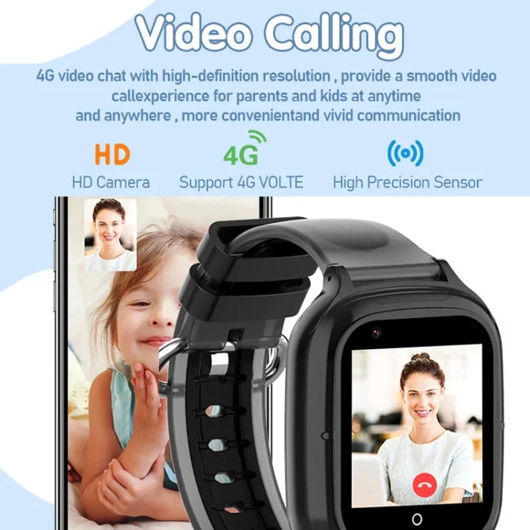 Montre connectée 4G pour enfants avec géolocalisation, étanche IP67, appels vidéo et vocaux