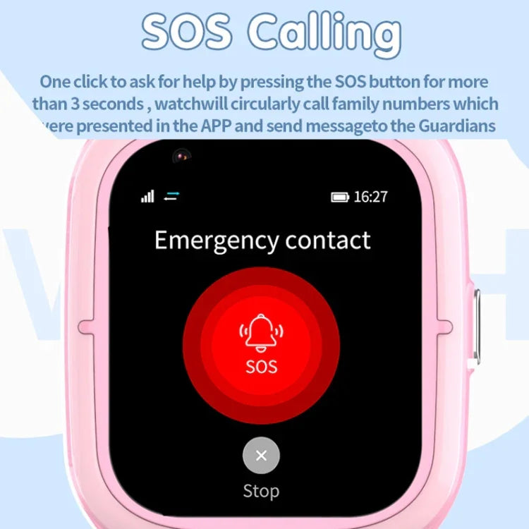 Montre connectée 4G pour enfants avec géolocalisation, étanche IP67, appels vidéo et vocaux