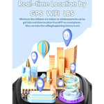 Montre connectée 4G pour enfants avec géolocalisation, étanche IP67, appels vidéo et vocaux