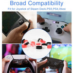 Lot de 12 paires de protections de joystick en silicone pour Steam Deck / PS4 / PS5 / Switch / Xbox, couleurs assorties