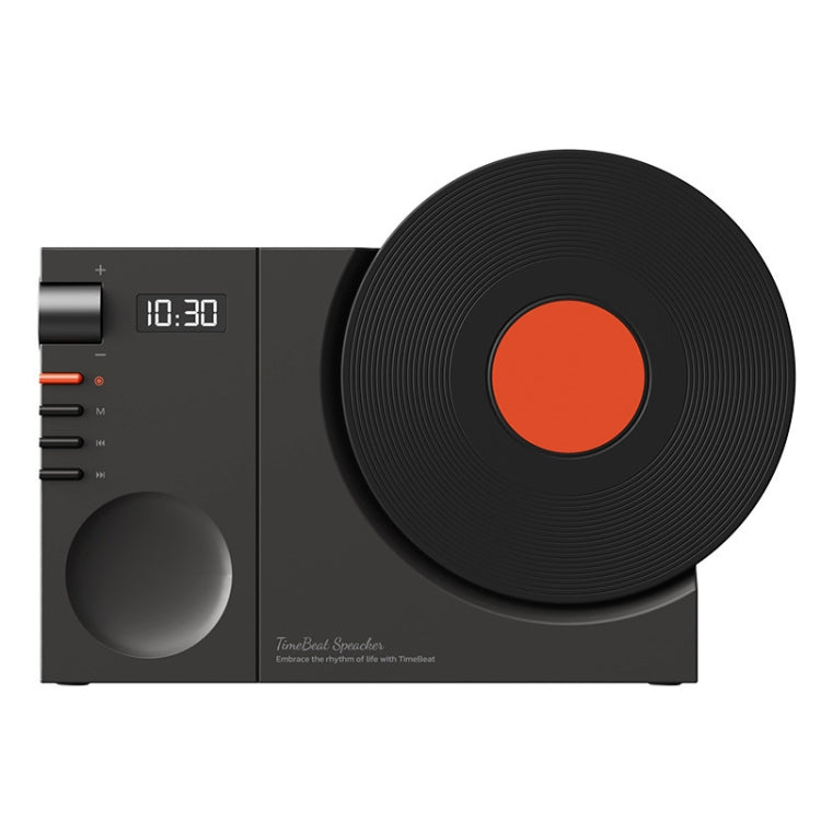 Horloge rétro enceinte Bluetooth avec film rotatif, caisson de basses sans fil son Hifi