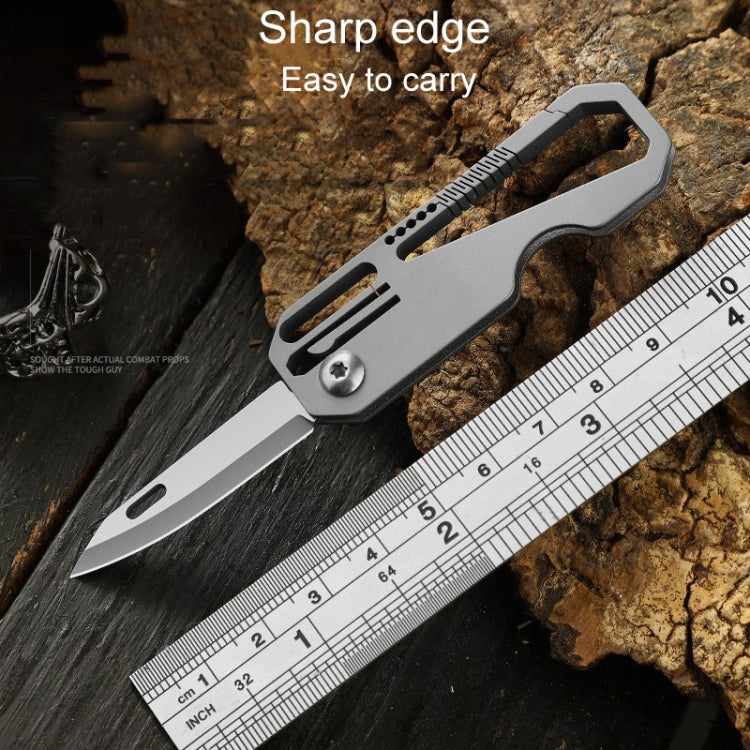 Multifunctional Titanium Keychain Outdoor Portable Defense Mini Folding Knife, With Steel Ring, With 1 Titanium Ring, With 2 Titanium Ring