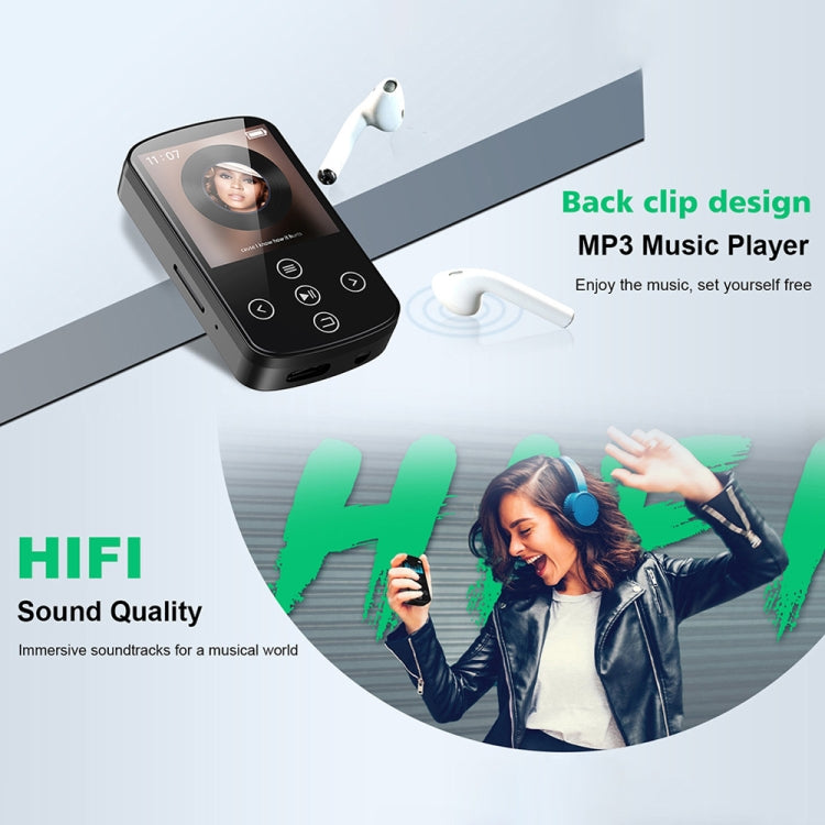 Lecteur MP3 Bluetooth musique HIFI sport clip écran tactile MP4, sans carte TF, 8GB, 16GB, 32GB, 64GB, 128GB
